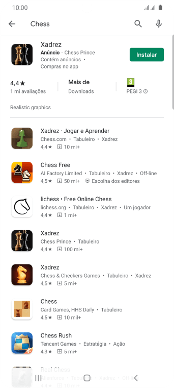 Pressione o app desejado. Pressione o app desejado.
