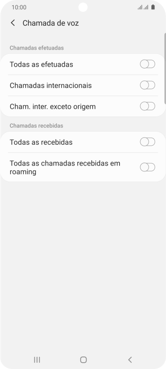 Pressione o indicador ao lado do tipo de bloqueio desejado para ativar ou desativar a função. Pressione o indicador ao lado do tipo de bloqueio desejado para ativar ou desativar a função.