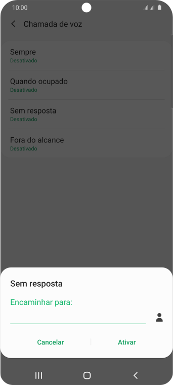 Digite o número desejado, e pressione Ativar. Digite o número desejado, e pressione Ativar.