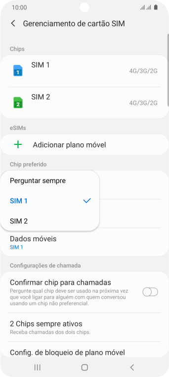 Pressione a configuração desejada. Pressione a configuração desejada.