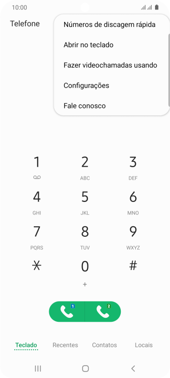 Pressione Configurações. Pressione Configurações.