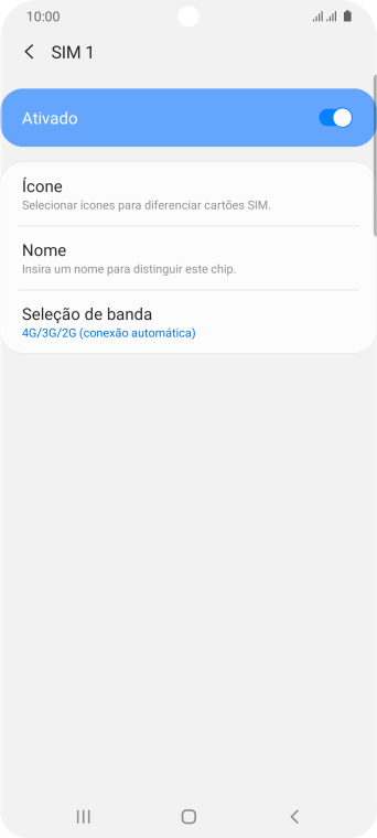 Pressione o indicador para ativar ou desativar o TIMchip. Pressione o indicador para ativar ou desativar o TIMchip.