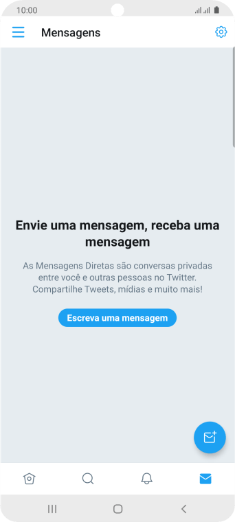 Pressione o ícone de nova mensagem. Pressione o ícone de nova mensagem.
