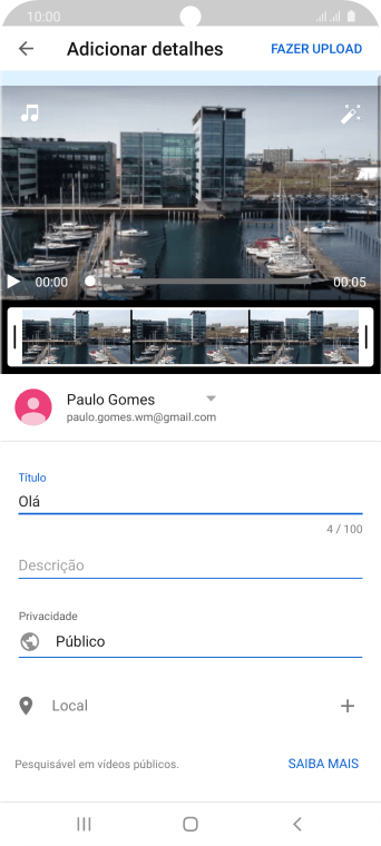 Digite o texto, e pressione FAZER UPLOAD. Digite o texto, e pressione FAZER UPLOAD.