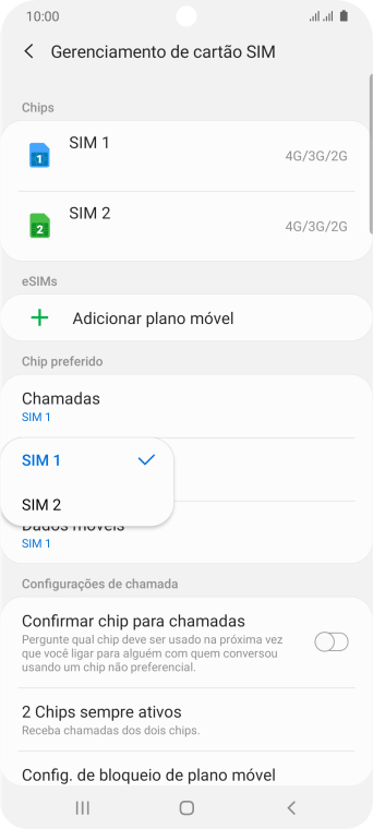 Pressione o chip desejado. Pressione o chip desejado.