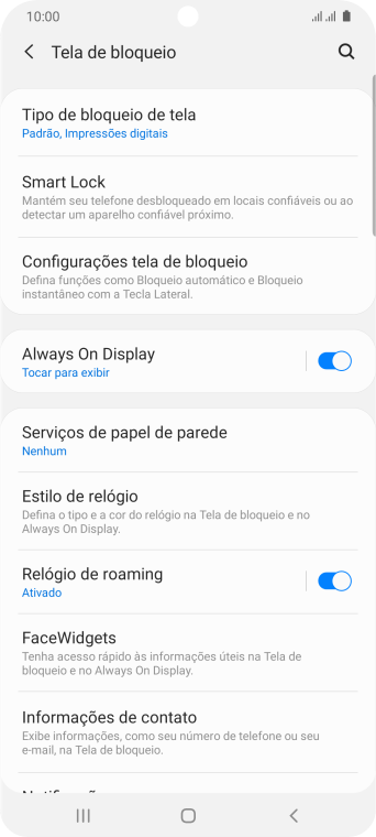 Pressione Tipo de bloqueio de tela, e insira o código de bloqueio extra que você criou anteriormente. Pressione Tipo de bloqueio de tela, e insira o código de bloqueio extra que você criou anteriormente.