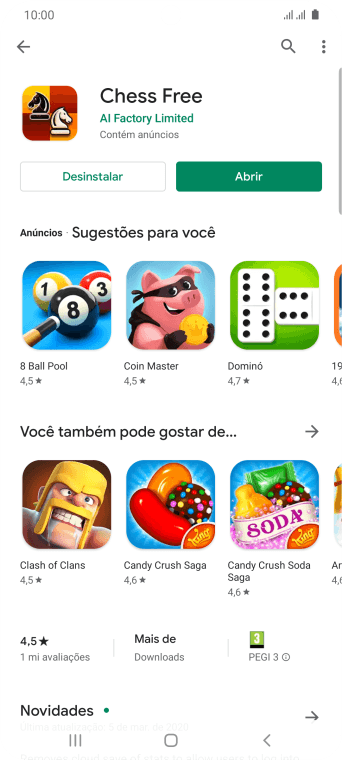 Pressione a tecla de início para finalizar e voltar à tela inicial. Pressione a tecla de início para finalizar e voltar à tela inicial.