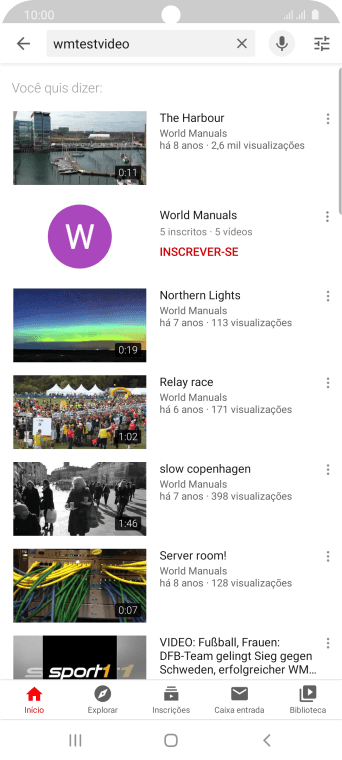 Pressione o vídeo desejado. Pressione o vídeo desejado.