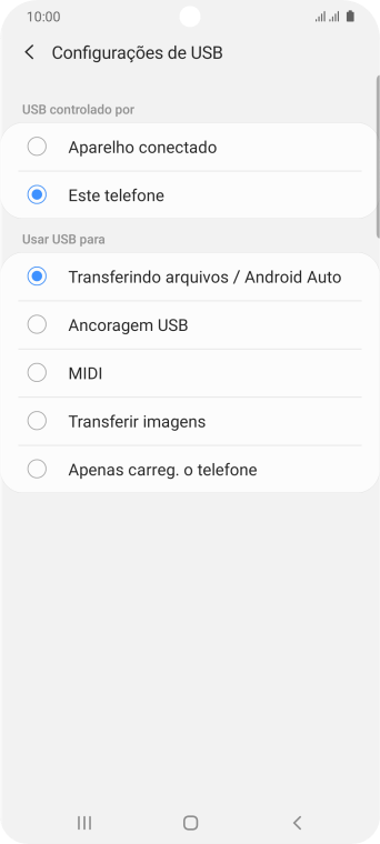 Pressione Transferindo arquivos / Android Auto. Pressione Transferindo arquivos / Android Auto.
