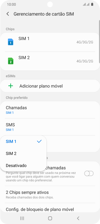 Pressione a configuração desejada. Pressione a configuração desejada.