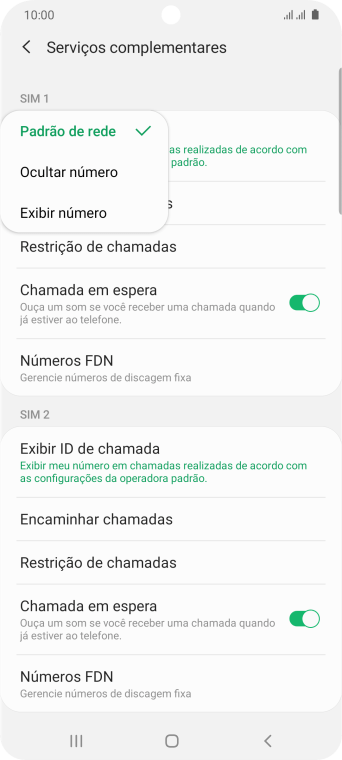 Pressione Exibir número para ativar a identificação do seu número. Pressione Exibir número para ativar a identificação do seu número.