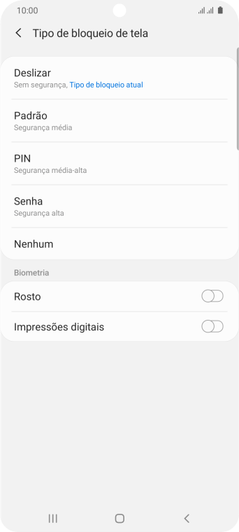 Pressione Impressões digitais. Pressione Impressões digitais.