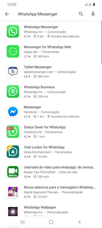 Pressione WhatsApp Messenger. Pressione WhatsApp Messenger.