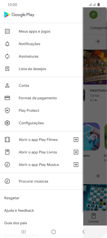 Pressione Configurações. Pressione Configurações.
