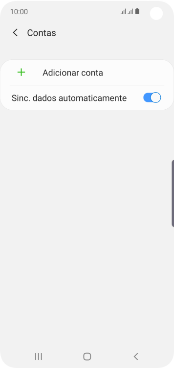 Pressione Adicionar conta. Pressione Adicionar conta.