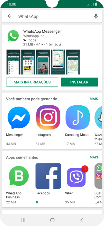 Pressione WhatsApp Messenger. Pressione WhatsApp Messenger.
