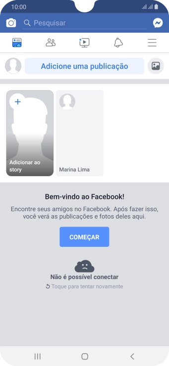 Pressione Adicione uma publicação. Pressione Adicione uma publicação.