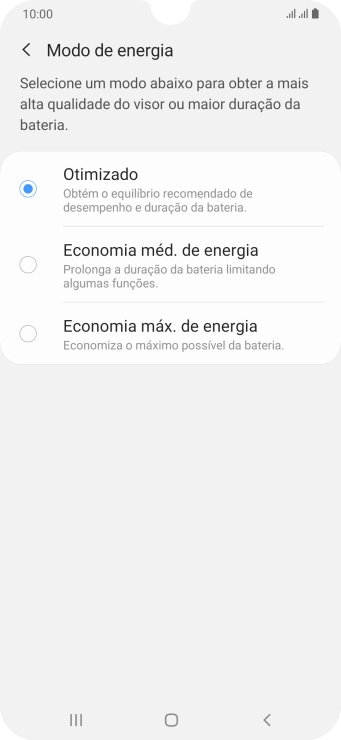Pressione a configuração desejada. Pressione a configuração desejada.
