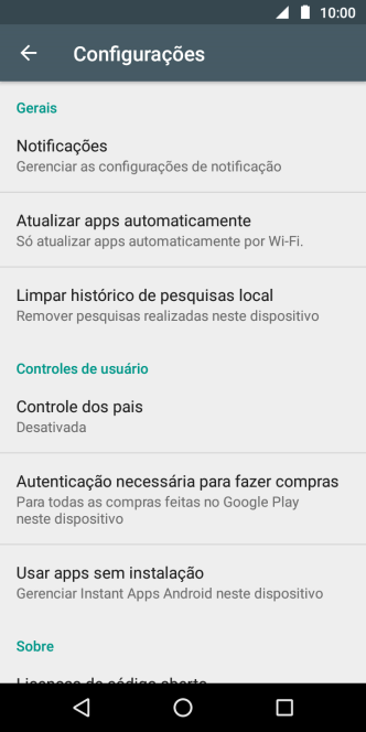 Pressione Atualizar apps automaticamente. Pressione Atualizar apps automaticamente.