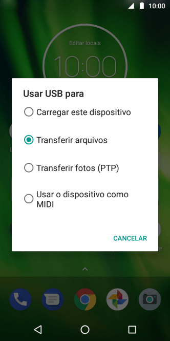 Pressione Transferir arquivos para ativar a função. Pressione Transferir arquivos para ativar a função.