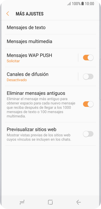 samsung galaxy s8 configura el galaxy s8 para mensajes de texto