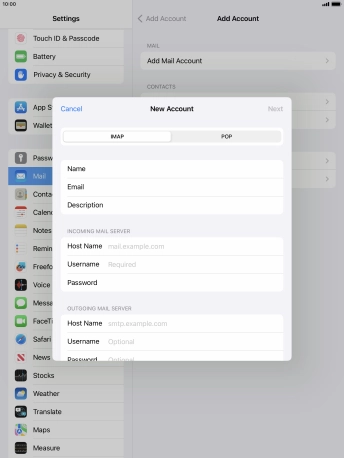 Press IMAP. Press IMAP.