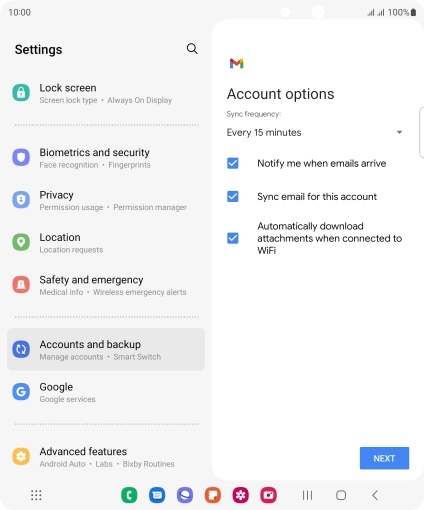 If this screen is displayed, you email account has been recognised and set up automatically. Follow the instructions on the screen to key in more information and finish setting up your phone. If this screen is displayed, you email account has been recognised and set up automatically. Follow the instructions on the screen to key in more information and finish setting up your phone.