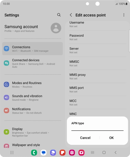 Key in mms and press OK. Key in mms and press OK.
