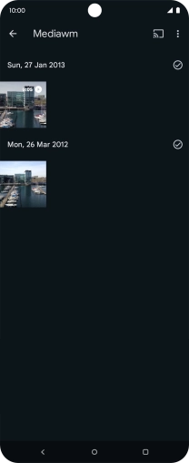 Press and hold any picture or video clip. Press and hold any picture or video clip.