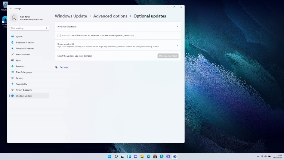 Click Driver updates. Click Driver updates.