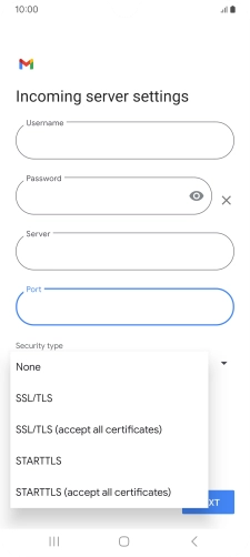 Press SSL/TLS. Press SSL/TLS.