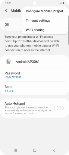 Press Configure Mobile Hotspot. Press Configure Mobile Hotspot.