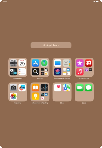 Press the required app. Press the required app.