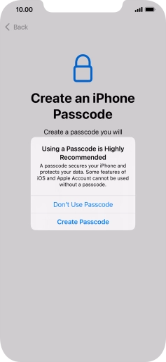 If you turn off the function, press Don't Use Passcode. If you turn off the function, press Don't Use Passcode.