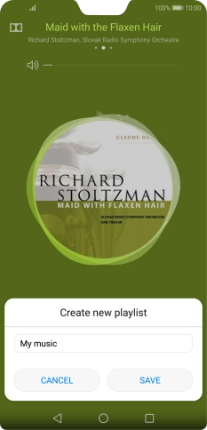 Key in a name for the playlist and press SAVE. Key in a name for the playlist and press SAVE.