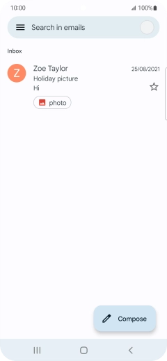 Press the email account icon. Press the email account icon.