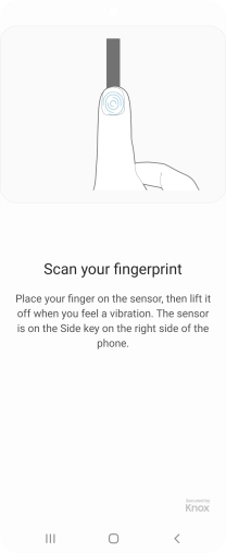 Follow the instructions on the screen to create the phone lock code using your fingerprint. Follow the instructions on the screen to create the phone lock code using your fingerprint.