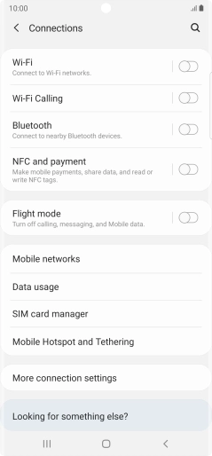 Press Mobile Hotspot and Tethering. Press Mobile Hotspot and Tethering.