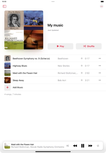 Press the song title. Press the song title.