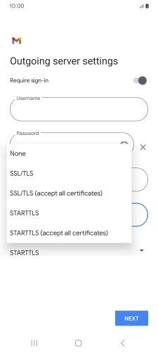 Press SSL/TLS. Press SSL/TLS.