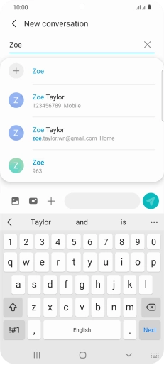 Press the required contact. Press the required contact.