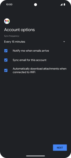 If this screen is displayed, you email account has been recognised and set up automatically. Follow the instructions on the screen to key in more information and finish setting up your phone. If this screen is displayed, you email account has been recognised and set up automatically. Follow the instructions on the screen to key in more information and finish setting up your phone.