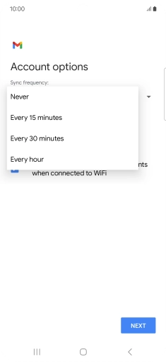 Press the required setting. Press the required setting.