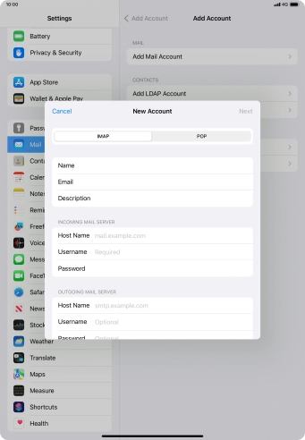 Press IMAP. Press IMAP.