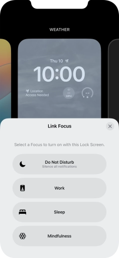 Press the required focus mode. Press the required focus mode.