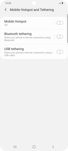 Press Mobile Hotspot. Press Mobile Hotspot.
