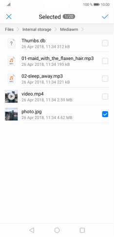 Press the confirm icon. Press the confirm icon.