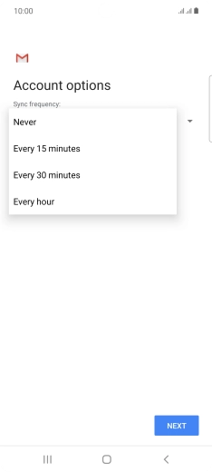Press the required setting. Press the required setting.