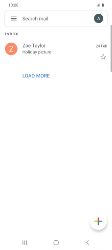Press the email account icon. Press the email account icon.