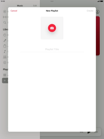 Press the text input field and key in a name for the playlist. Press the text input field and key in a name for the playlist.